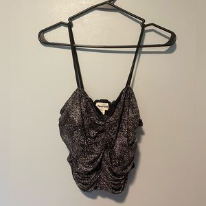 NWOT Open Edit Ruched Silky Crop Top